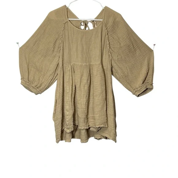 Free People Adler Tunic Dress women Casual Raglan 3/4 sleeve short,size L - Picture 6 of 9